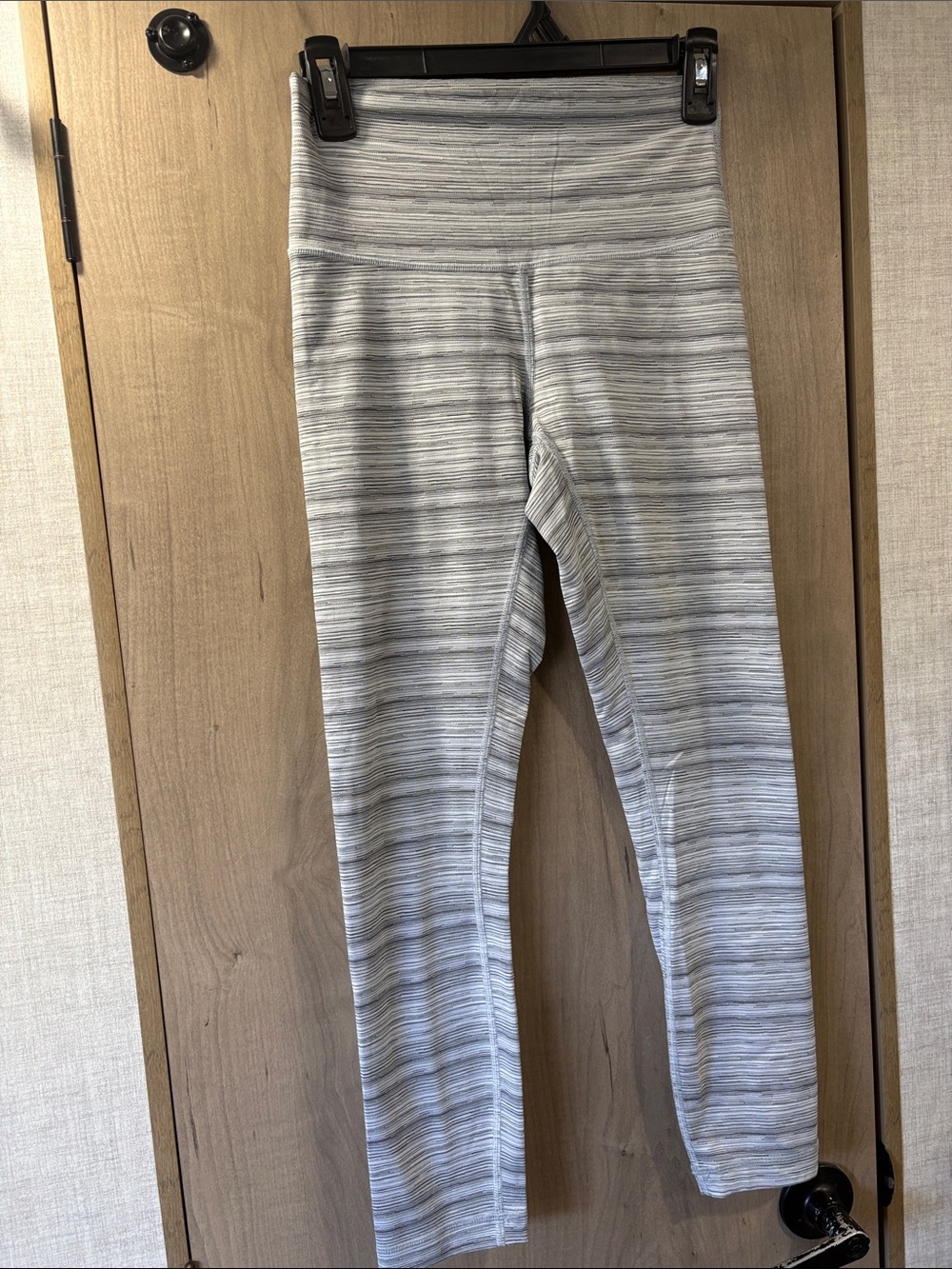 lululemon athletica Gray Striped High-Rise Leggings